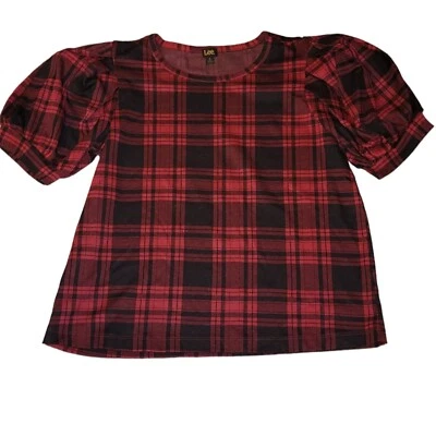 Vintage Lee brand Red and Black Tartan Plaid Women's Top Size XL - Image 1 of 4