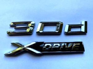 PEGATINA INSIGNIA MALETERO TRASERO CROMO X Drive 30d xDrive se adapta a BMW X1 X3 X4 X5 X6 - Imagen 1 de 1