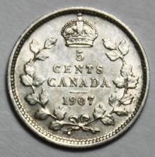 Canada 1907 Silver 5 Cents, Nice Grade Old Date King Edward VII (114e)