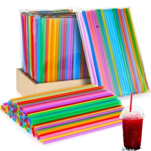 Eaasty 1000 Pcs Colorful Disposable Drinking Plastic Straws Bulk, 0.24'' Diam... - Picture 1 of 6