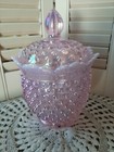 Vintage Fenton Pink Iridescent Hobnail Jar, LG., FABULOUS, MINT, STUNNING!HTF!!!