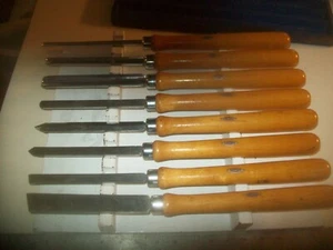 Boxed Set of 8 Vintage Sears Craftsman Wood Turning Chisels 16-17" Long USA - Picture 1 of 9
