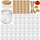 Syntic 40 Pcs 7 oz 225ML Glass Jars, Yogurt Jars with PE Lids and Cork Lids, for