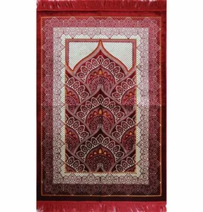 Modefa Turkish Islamic Prayer Rug | Double Plush Wide Large - Paisley Red - Picture 1 of 6