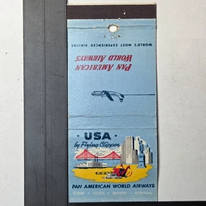 Pan American World Airways USA Sleeperette Service 1950s Matchbook - Picture 1 of 2