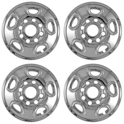4 CHROME 16" 8 Lug Wheel Skins hubcaps Simulators Center Covers for Express Van - Image 1 of 4