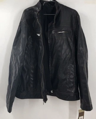 Новый с Ярлыками Sonoma Мужская кожаная черная куртка - размер XL - Изображение 1 из 4