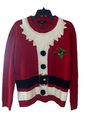 Forever 21 Mujer L Feo Navidad Suéter Rojo Vacaciones Santa Fiesta Tejido EuC.  k3 Foto 1 de 4