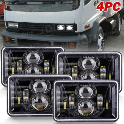 4PCS For GMC W3500 W4500 W5500 Forward 4x6" inch LED Headlights Hi/Lo Beam DOT - Image 1 of 4