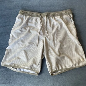 Billabong Recycler Beige Drawstring Floral Swim Shorts Size XL - Picture 1 of 17