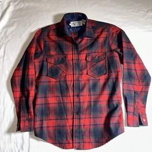 Eastern Mountain Red Green Black Plaid Mens Outdoorsmen Wool Long Sleeve Medium - Picture 1 of 6