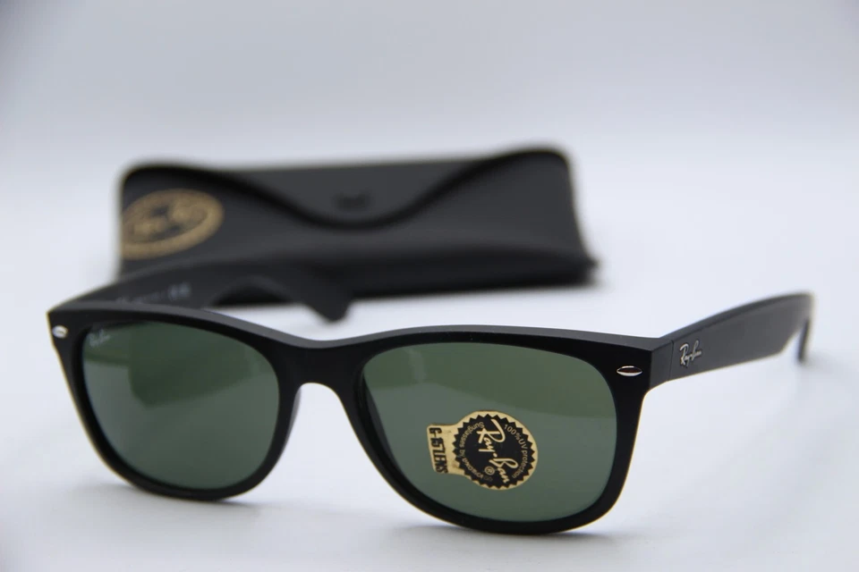 NUEVO RAY-BAN RB 2132 622 WAYFER NEGRO LENTE G-15 MARCOS AUTÉNTICOS GAFAS DE SOL 58-18 Foto 1 de 4