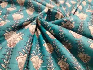 50Yard Indian Floral Hand Printed Cotton Fabric Sewing Fabrics Dressmaking Craft - Picture 1 of 5