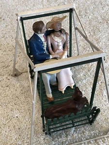 Vintage Cast Iron Man And Woman On Swing One Of A Kind 1930s To 1940s - Picture 1 of 12