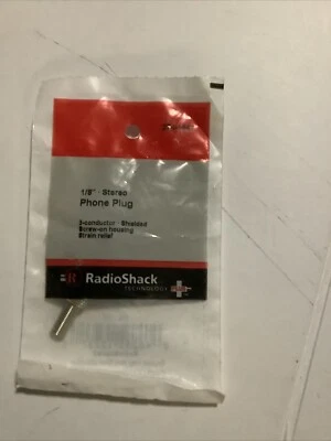 Radio Shack 1/8” Stereo Phone Plug 3 Conductor, Shielded. 274-1547. - Image 1 of 2