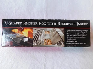 Charcoal Companion Nonstick V-Shaped Smoker Box for Gas Grills - Stainless Steel - Picture 1 of 6