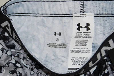 NWT Under armour Little Girls Black Print Play up Sport Shorts sz 4  5 - Image 1 of 4