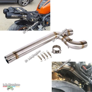 51mm Exhaust Middle Link Connect Pipe Slip On For Yamaha FZ6 FZ6N FZ6S 2004-2011 - Picture 1 of 11