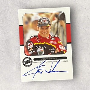Jerry Nadeau 2001 PRESS PASS SIGNINGS AUTHENTICS VINTAGE NASCAR signed card