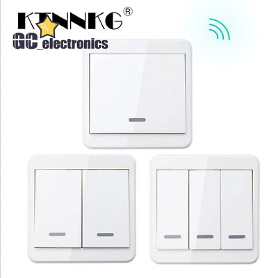 Wireless Light Switch RF Remote Control Receiver Wall Mounted Smart Home Tools - Image 1 of 4