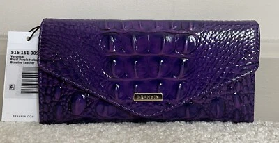 Cartera Brahmin Melbourne VERONICA Triple Sobre Lthr PÚRPURA REAL Violeta Nueva con Etiquetas Foto 1 de 4