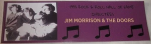 CUSTOM 1993 ROCK & ROLL HALL OF FAME JIM MORRISON & THE DOORS BUMPER STICKER - Picture 1 of 1
