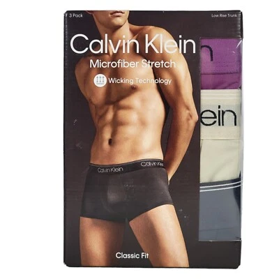 Calvin Klein Hombre XXL Calzoncillos de tiro bajo Microfibra Ropa interior Azul Paquete de 3 NUEVO Foto 1 de 4