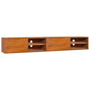 Wall-mounted TV Cabinet 180x30x30 Solid Teak Wood B4M7 - Picture 1 of 11