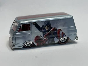 Hot Wheels Premium Pop Culture Dodge A100 Van Captain America Rare Loose FEP - Picture 1 of 7