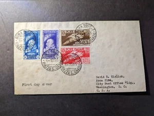 1935 Italian Airmail First Day Cover FDC Rome to Washington DC USA - Picture 1 of 2