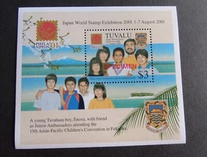 Tuvalu 2001 Philanippon 01 stamp exhib MS999 op SPECIMEN MNH UM Unmounted mint - Imagen 1 de 1