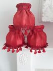 VINTAGE BHS CLIP ON LAMPSHADES X3 RED