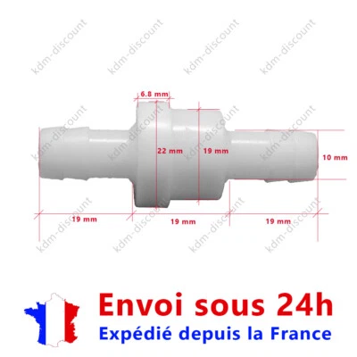 Clapet anti-retour 10 mm - Valve unidirectionnelle pour eau, huile, lave-glace