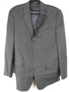 Calvin Klein Mens Black Pinstriped 3 Button Suit Jacket - Imagen 1 de 6