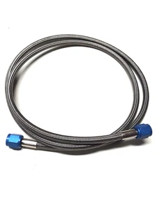 4 UNA LÍNEA DE ÓXIDO NITROSO 9 FT ACERO INOXIDABLE TRENZADO EXTREMOS AZULES - Imagen 1 de 1