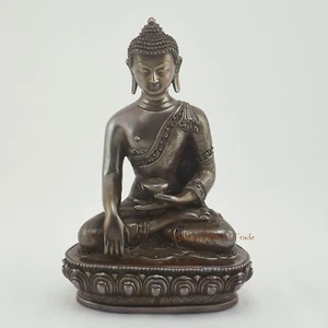Sakyamuni / Shakyamuni Buda Método de Cera Perdida Estatua de Cobre de Patan, Nepal - Imagen 1 de 4