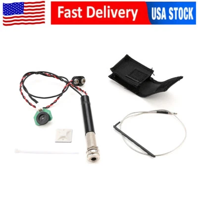 Acoustic Guitar Active Endpin Jack Preamp Piezo Pickup with Volume Control Black - Image 1 of 4
