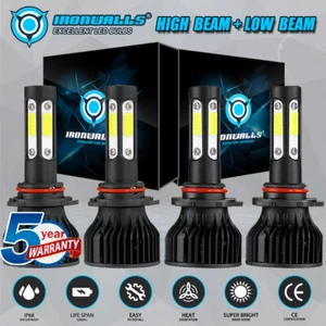 For Honda Civic 2004-2013 4-Sides LED Headlight Kits High Low Bulbs White 6500K - Picture 1 of 12