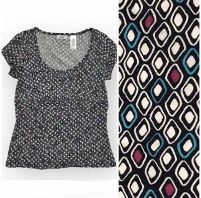 Liz & Co. Топ с Геометрическим Принтом Маленький Liz Claiborne Ретро Y2K Повседневный Офис - Изображение 1 из 4
