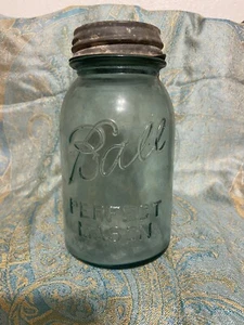 Ball Perfect Mason - Quart Glas, Aqua mit Zinkdeckel und Glaseinsatz - Bild 1 von 3