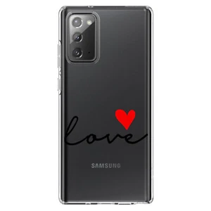 Clear Case für Galaxy Note Love Heart Schwarz & Rot - Bild 1 von 7