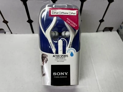 SONY Sports Headset Headphones For Apple Water Resistant White MDRAS400IPW NEW - Image 1 of 4