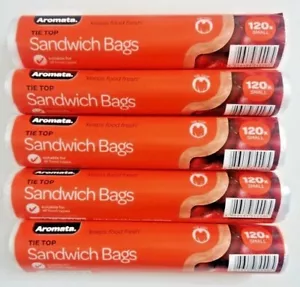 600 x Aromata Tie Top Sandwich Bags (18x32cm) Food Bags All Food Types - Picture 1 of 2