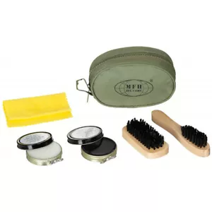 Schuhputzset 4-teilig Schuhpflegeset 2 Schuhbürste 2 Schuhcreme Lederpflege - Bild 1 von 1