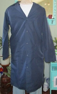 Best Medical Men L/S Lab Coat Snaps side Vents 3 Pocket 43" Length Navy Sz XS - Picture 1 of 12