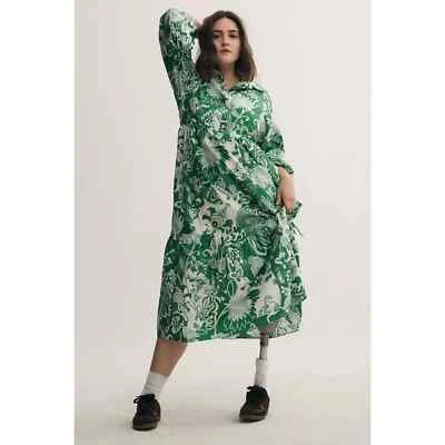 NUEVO Vestido Camisa Anthropologie Maeve The Bettina Algodón En Niveles Talla S Foto 1 de 4