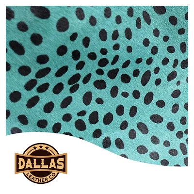 Cortes de couro estampado | Chita turquesa | Lençóis pré-cortados | DLCo | Hair On - Imagem 1 de 3