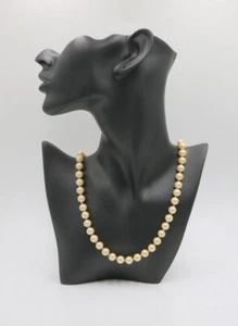 Vintage 14k Yellow Gold Knotted 8mm Round Faux Pearl Strand Necklace 20" - Picture 1 of 9