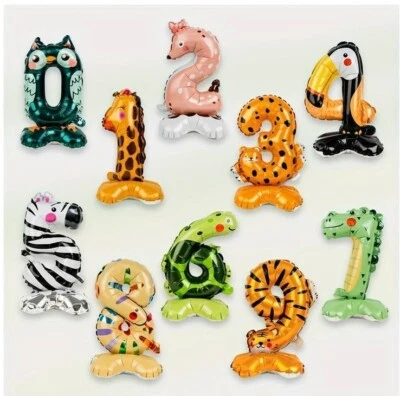 Globos Número Animal Selva Fiesta Lámina Edad sin Niños Tema 23" Decoración de pie Reino Unido Foto 1 de 4
