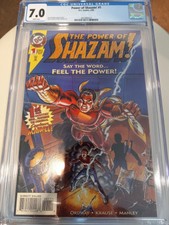 Power of Shazam #1 1995 graded CGC 7.0 RARE WHITE pgs Fresh Slab